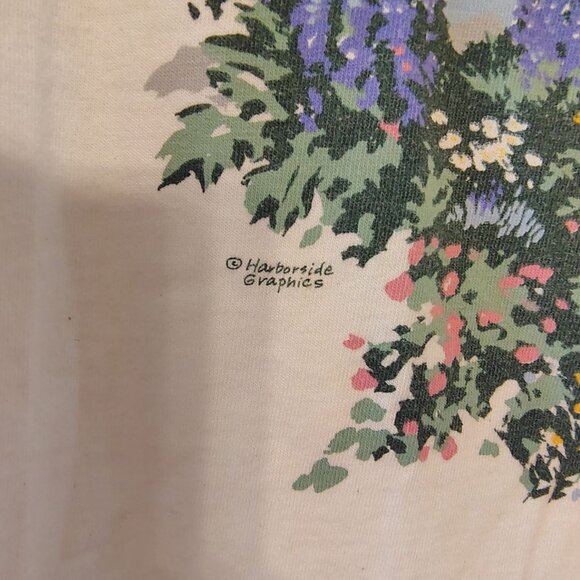 Vintage L.L. Bean XL Harborside Graphics T-Shirt, Lupine Flowers Ocean Seaside - Picture 5 of 7